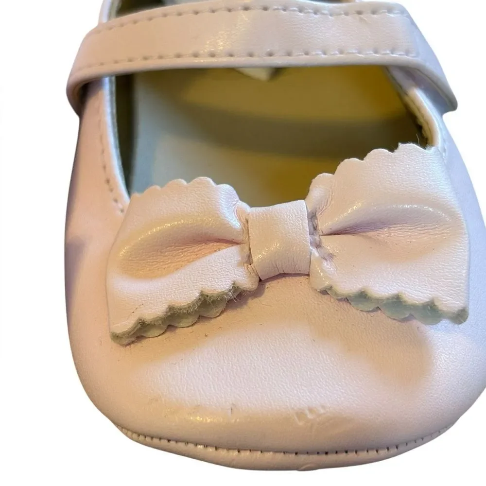 Janie and Jack Baby Pink Mary Jane Shoes With Bows Baby Girl size 3